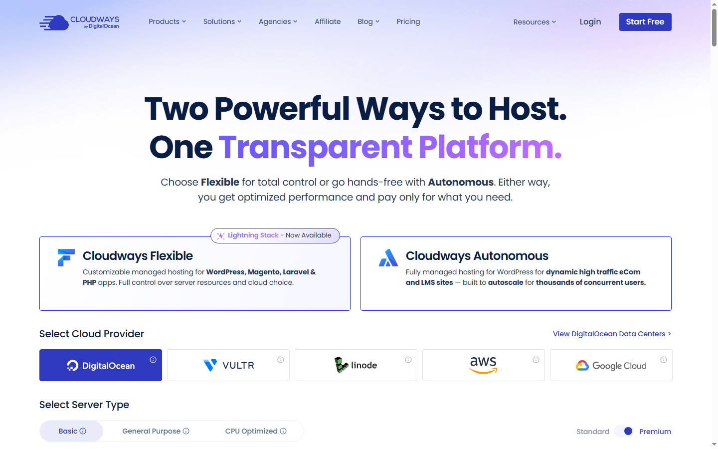 Cloudways Pricing Plans — Official Website Screenshot
